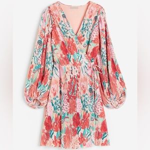 Pleated wrapover dress